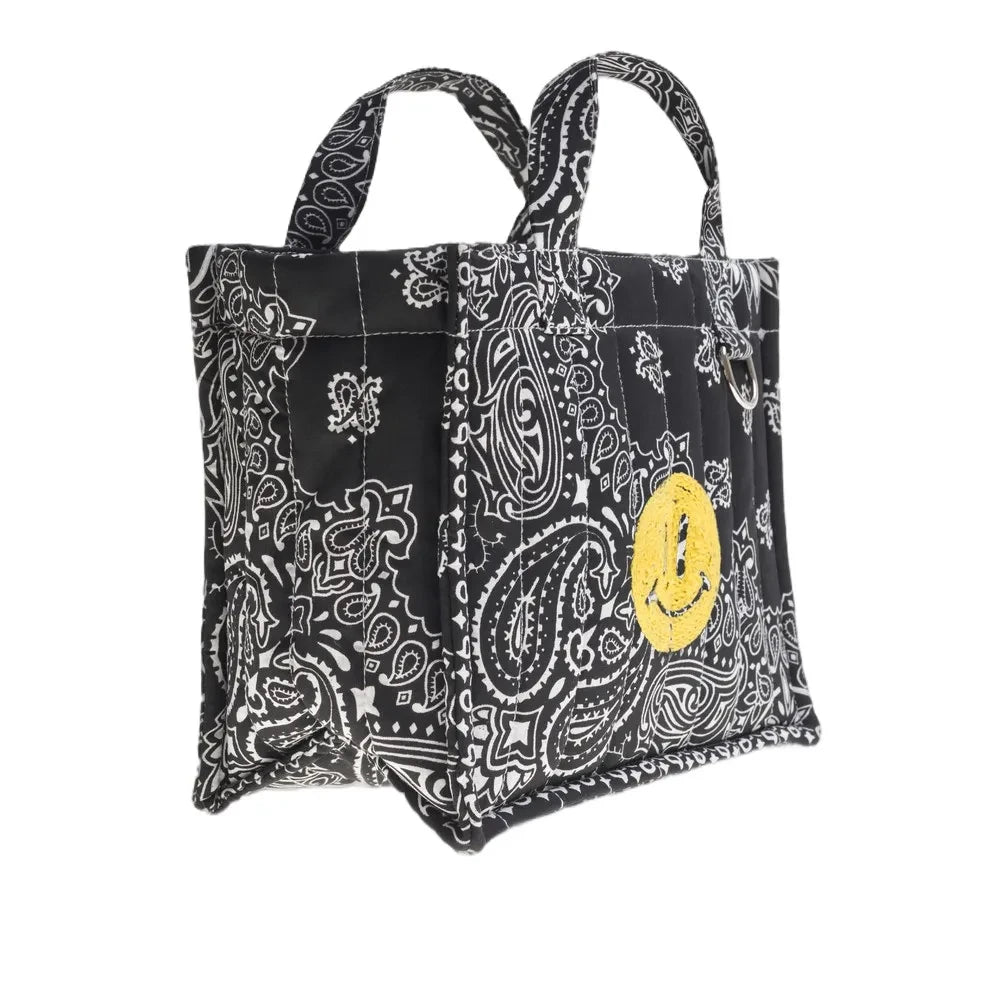 Call it by your name - Mini Tote Happy Face Pamuk | Siyah