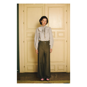Maria de la Orden - Fairytale Striped Cotton Blouse | Blue