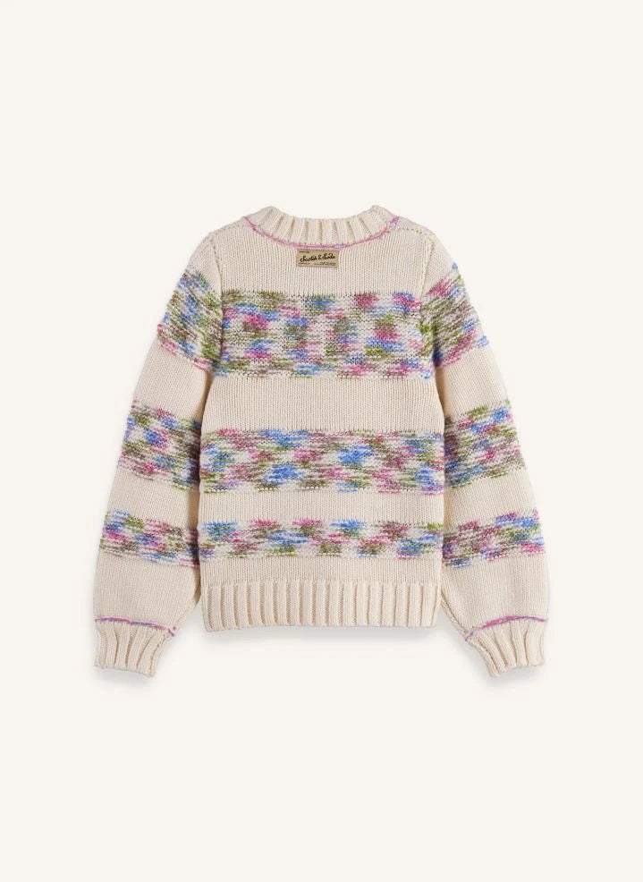 Scotch & Soda - Çizgili Gökkuşağı Kazak Geri Dönüştürülmüş Elyaflar | Bej