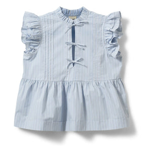 Sofie Schnoor - Striped Juliette Ruffled Blouse | Light Blue