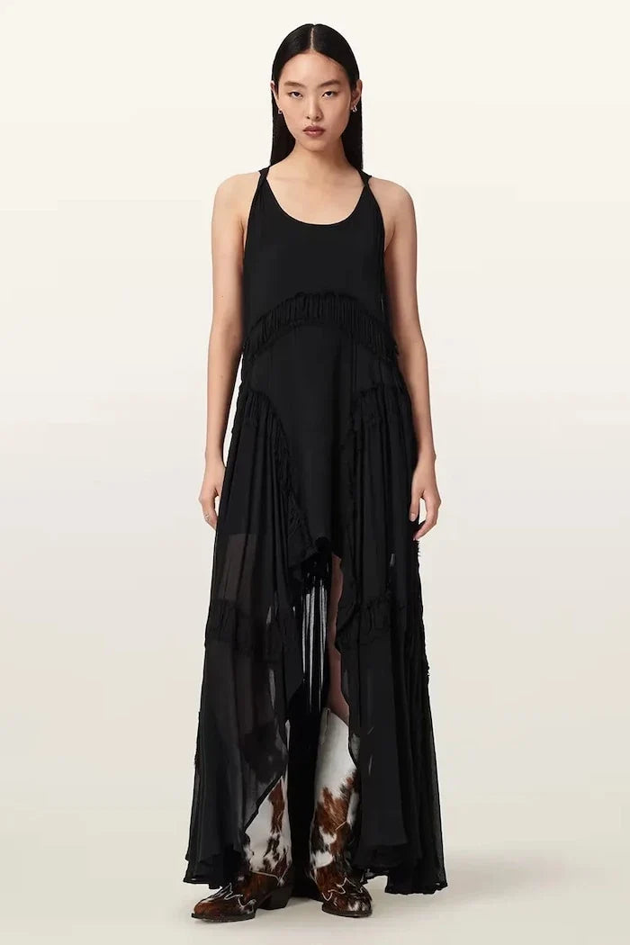 AllSaints Asimetrik Viskon Elbise DORINA