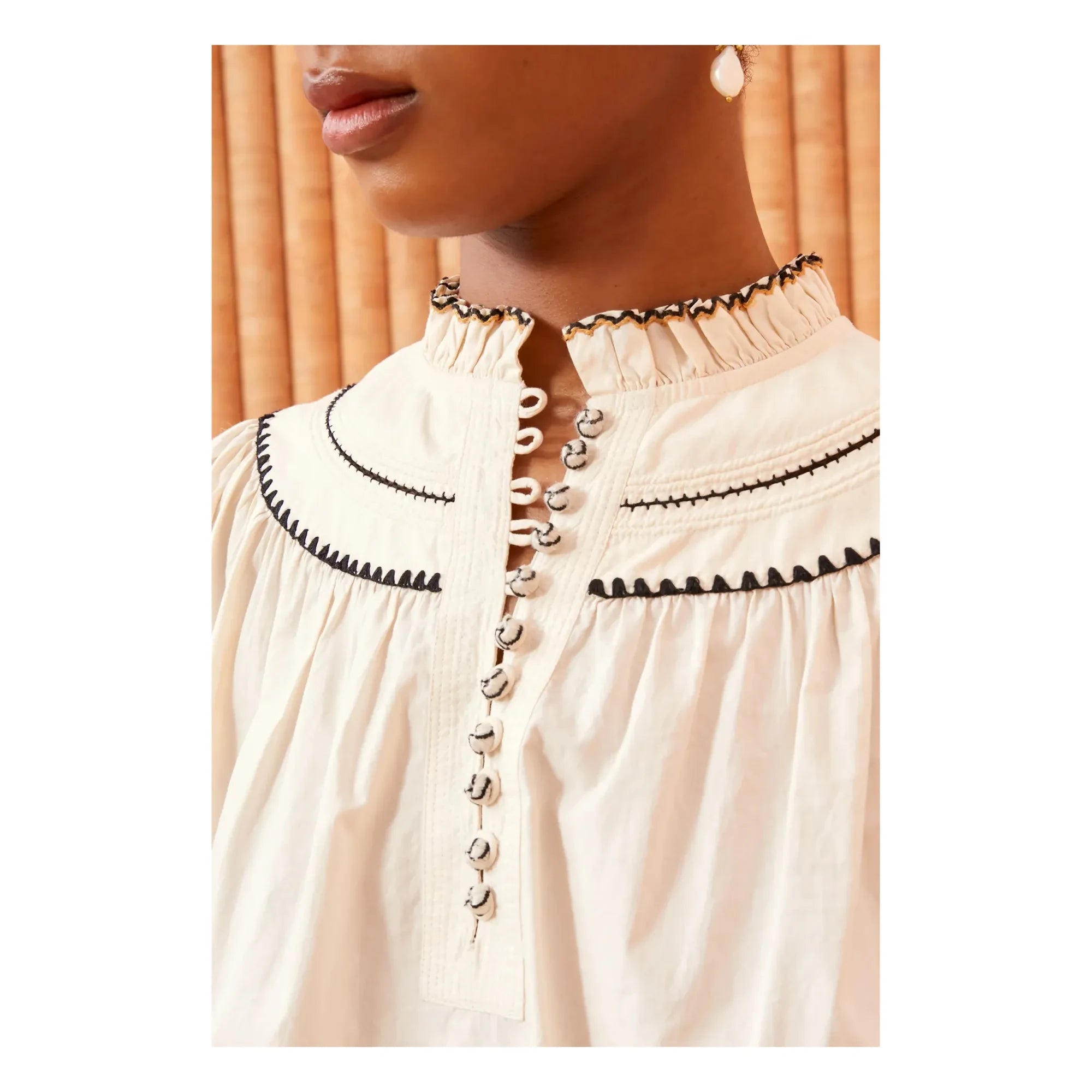 Ulla Johnson - Lennie Cotton Poplin Blouse | Ivory