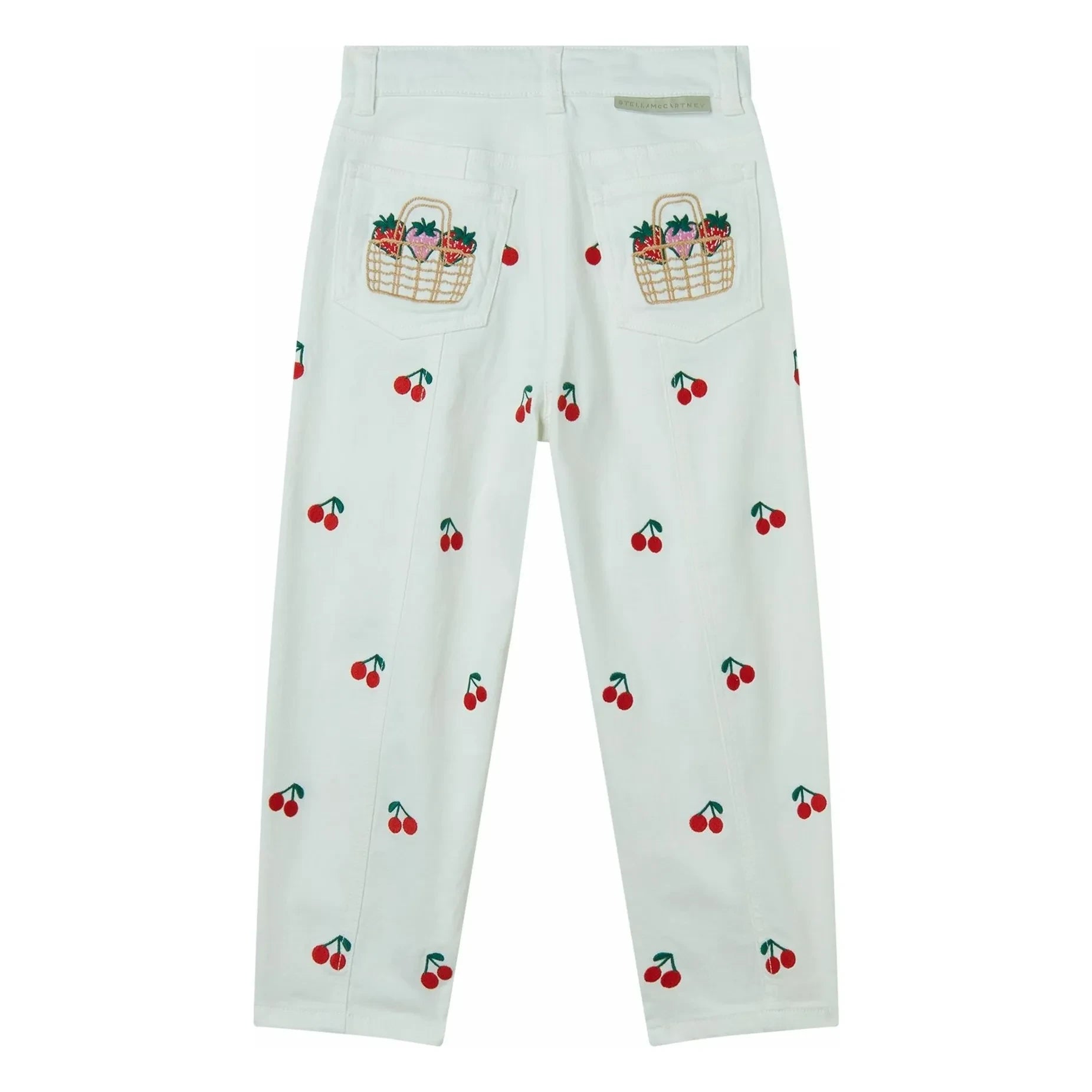 Stella McCartney Kids - Cerises Cotton Gabardine Pants | White