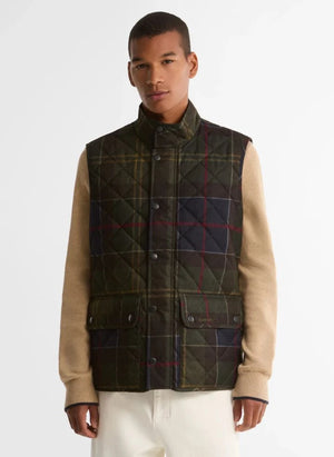 Barbour - Lowerdale Tartan Kapitone Yelek | Koyu yeşil