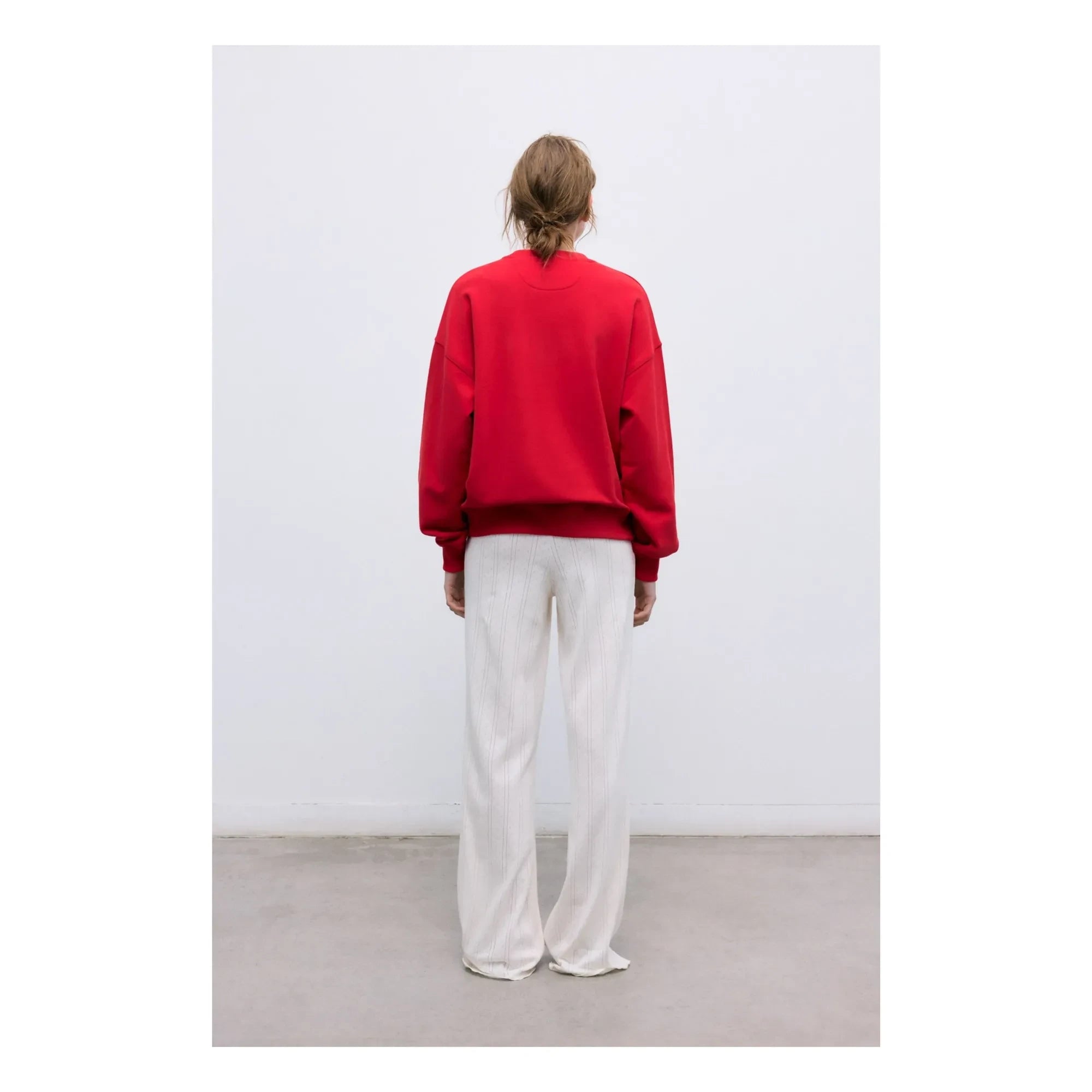 the new society - TNS Logo Cotton Sweatshirt | Red