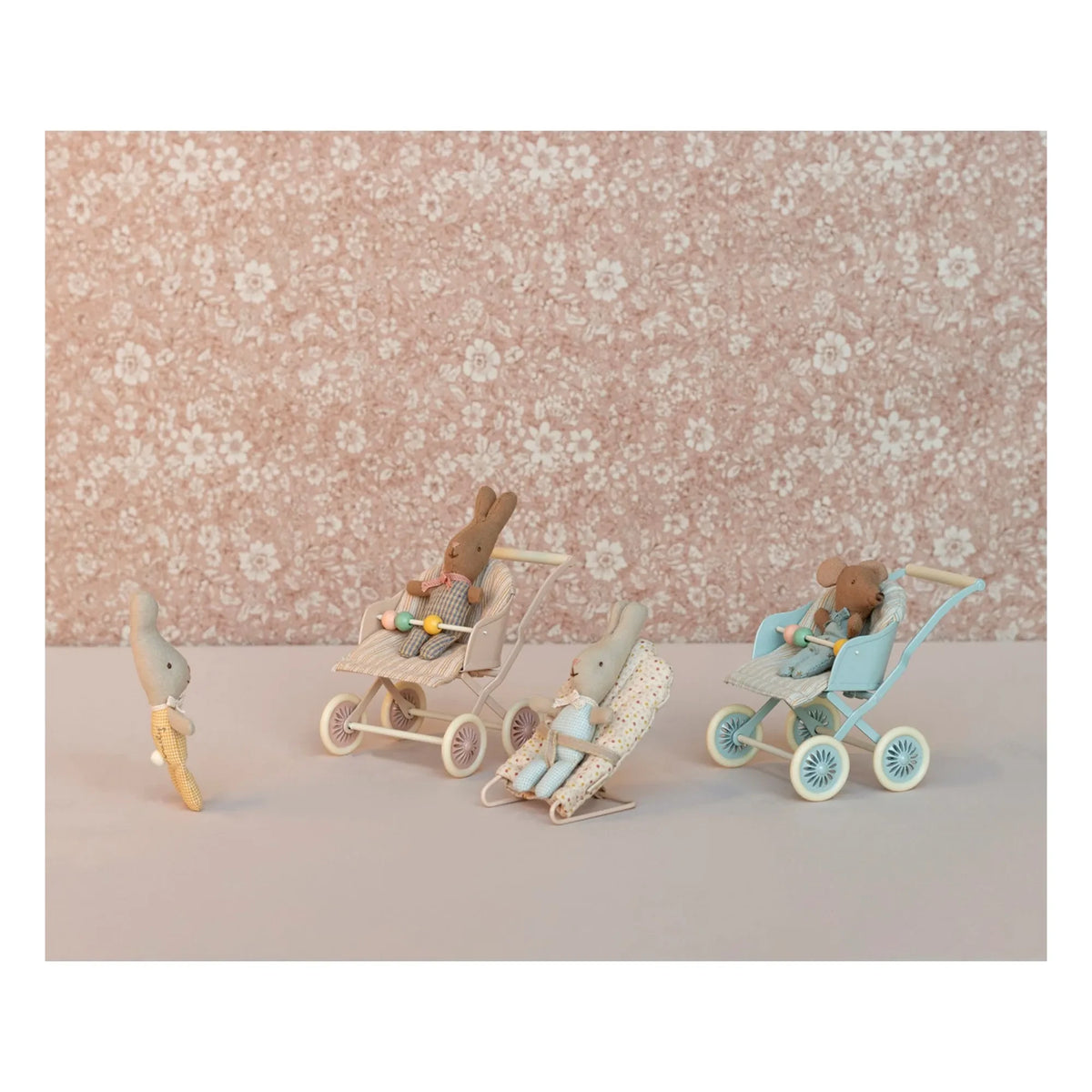 Maileg - Baby Stroller | Gray Blue