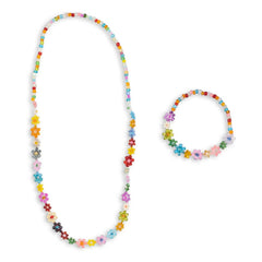 Konges Sløjd - Pink Flower Necklace and Bracelet Set