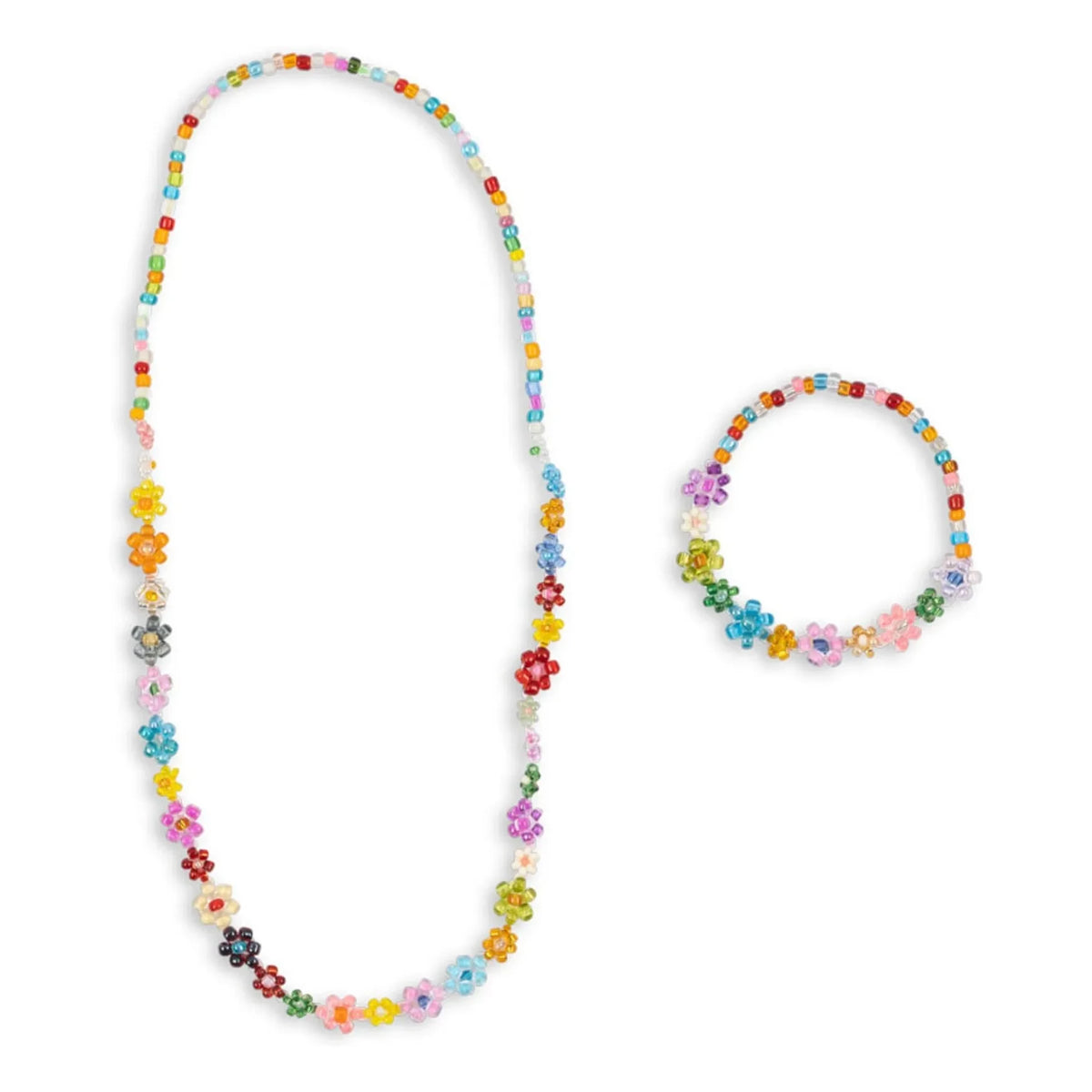 Konges Sløjd - Pink Flower Necklace and Bracelet Set