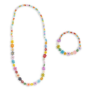 Konges Sløjd - Pink Flower Necklace and Bracelet Set