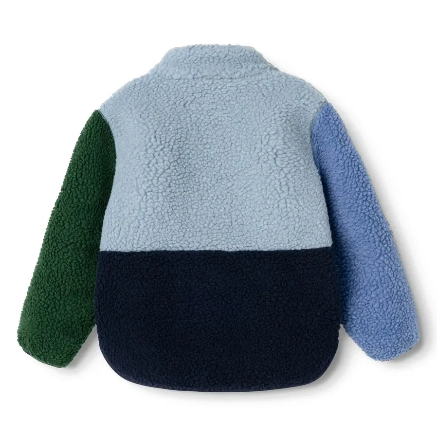 Liewood - Nolan Color-Blocked Sherpa-Style Jacket Made from Recycled Fibers | Blue