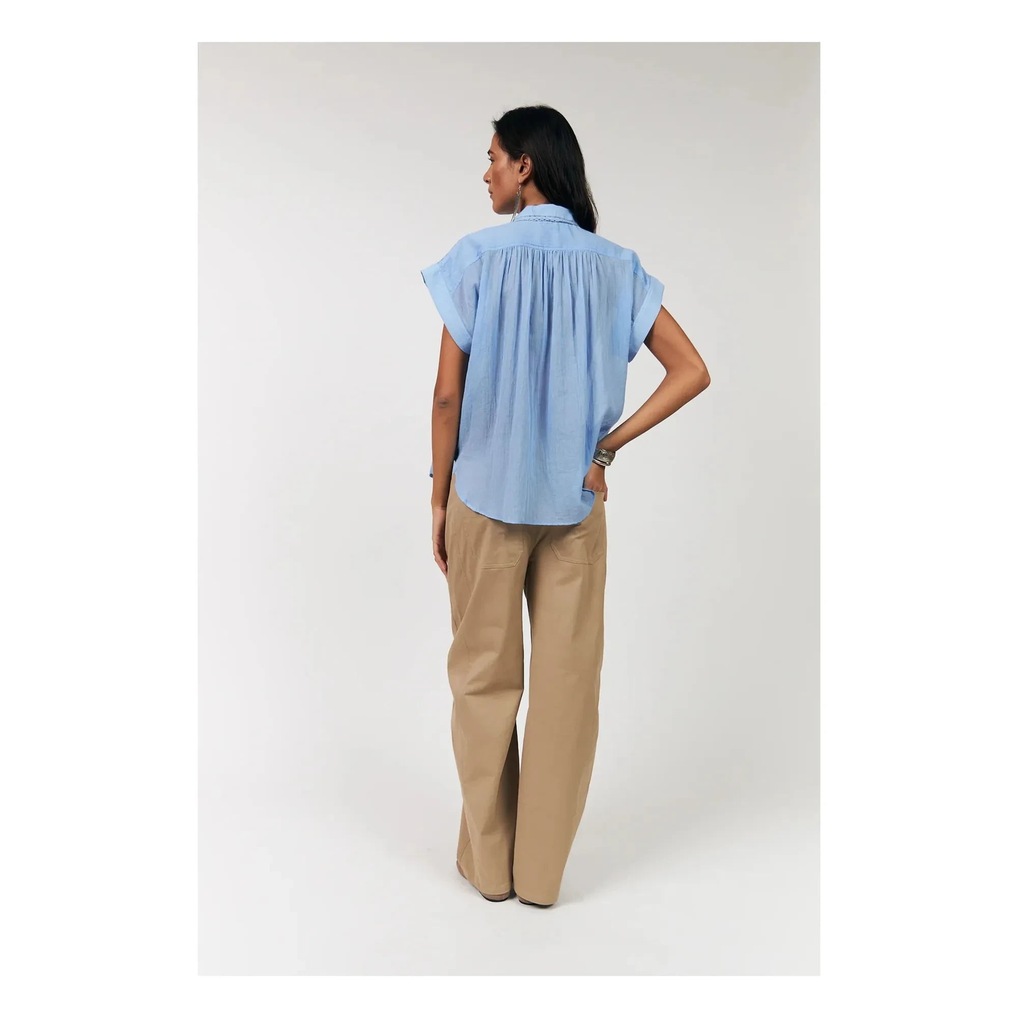 Lollys Laundry - Badal Cotton Blouse | Blue