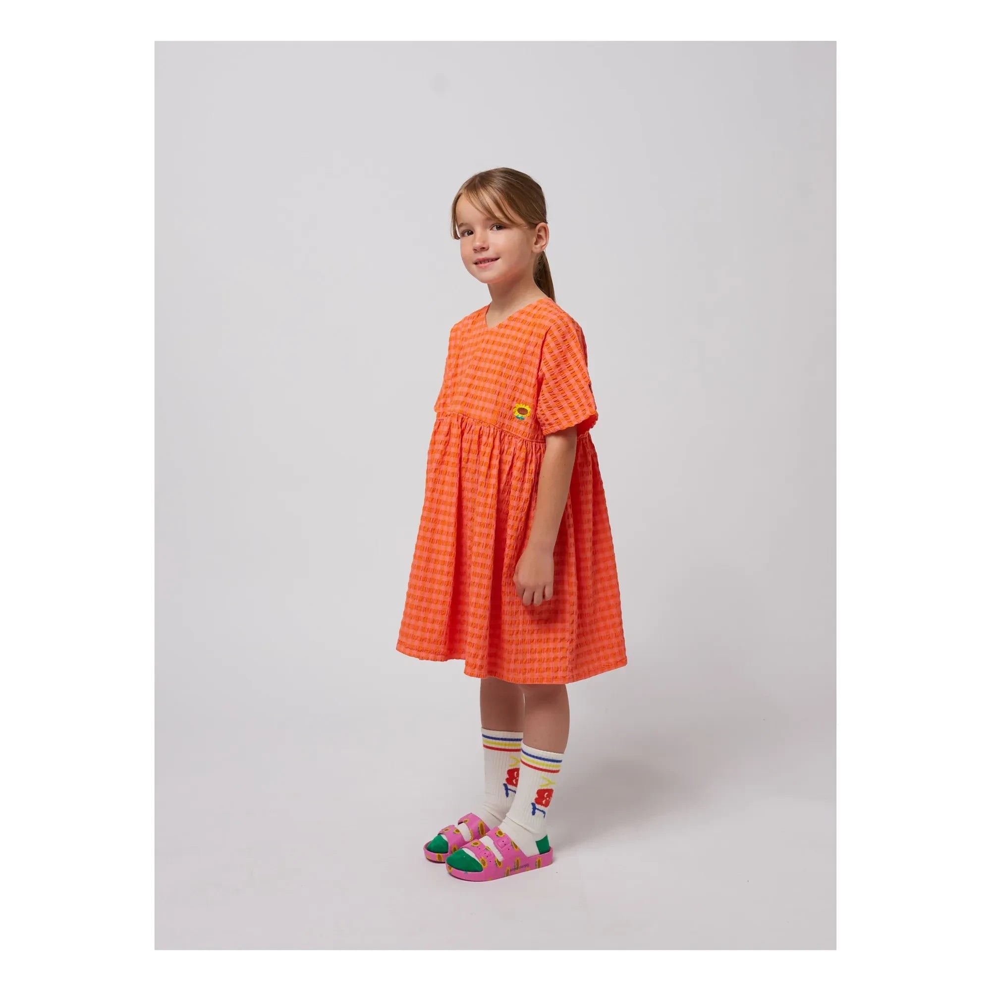 Bobo Choses - Kareli elbise | Coral