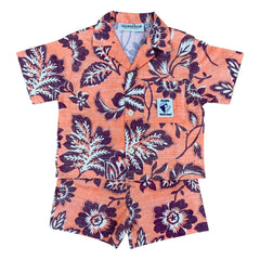 Club Trésor - Tiki Waikiki Poplin Shirt and Shorts Set | Orange