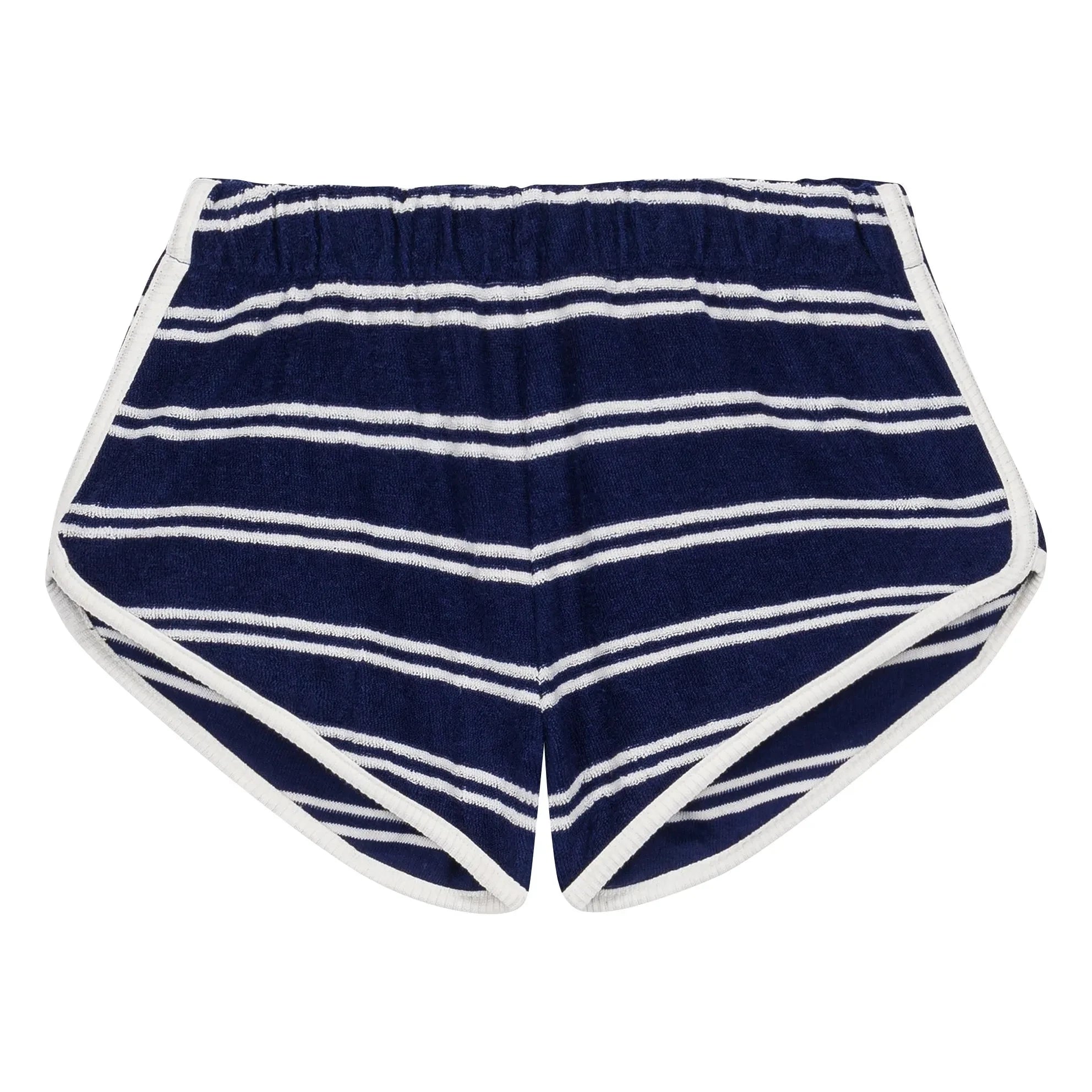 We Are Kids - Juju Striped Organic Cotton Towel Shorts | Navy Blue