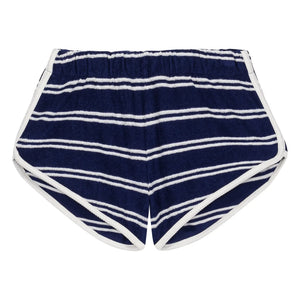 We Are Kids - Juju Striped Organic Cotton Towel Shorts | Navy Blue
