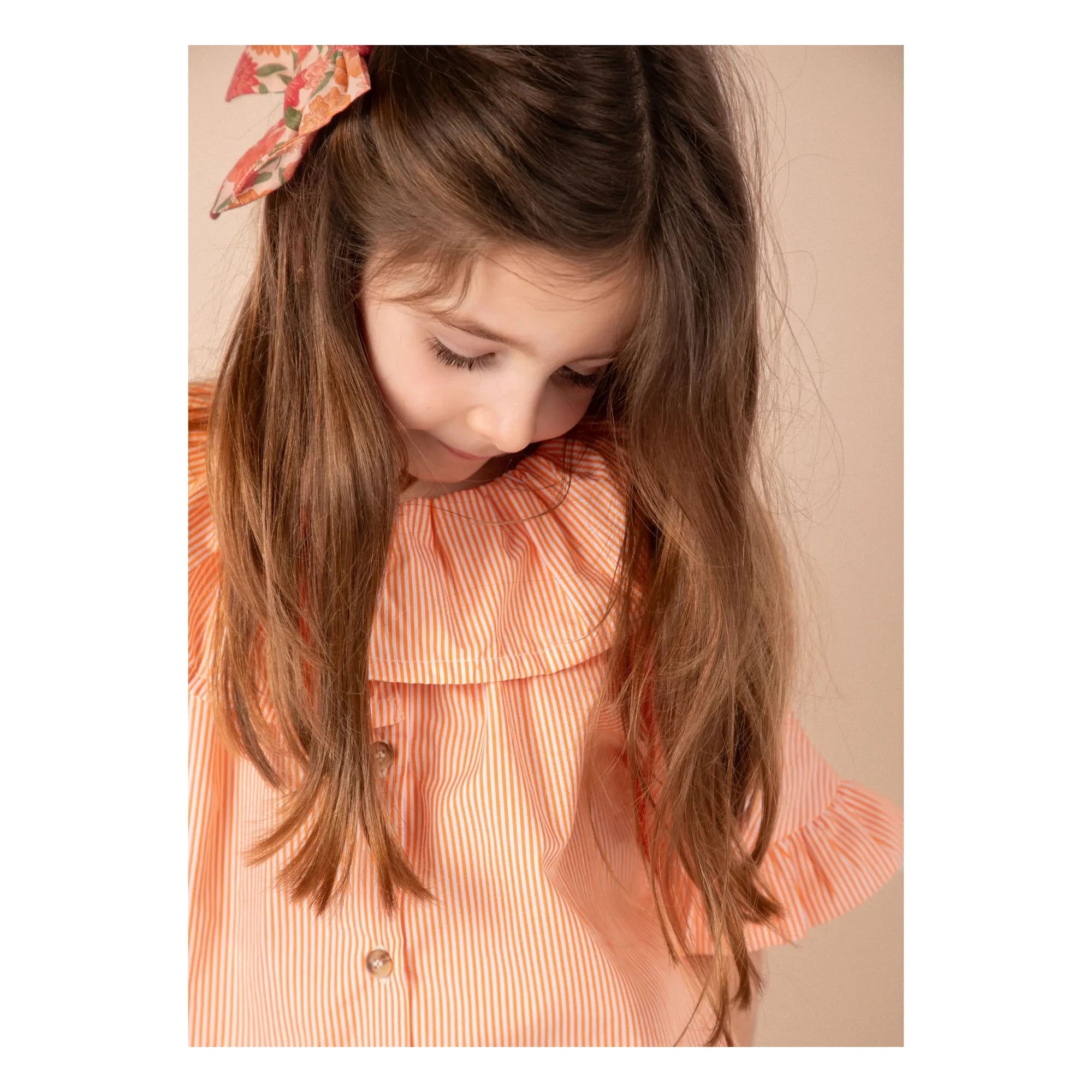 Loir - Carlotta Organic Cotton Flower Bow Hair Clip | Coral