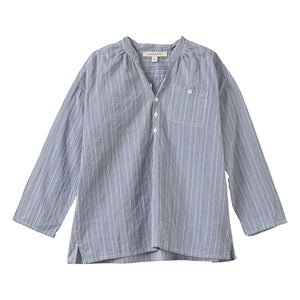 Caramel - Adonis Striped Silk Shirt | Azure blue