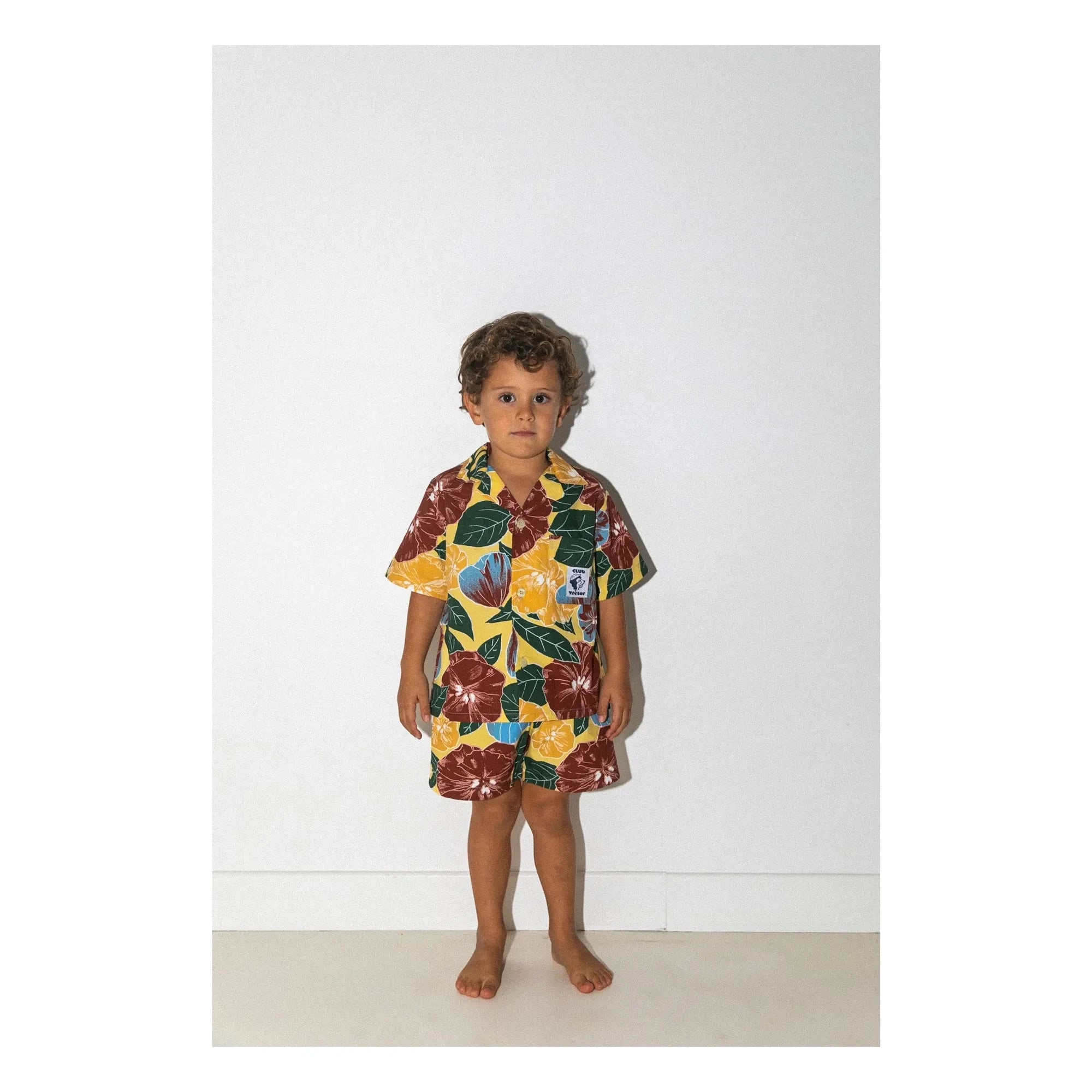 Club Trésor - Jumpsuit Popeline Shirt and Shorts Set | Yellow