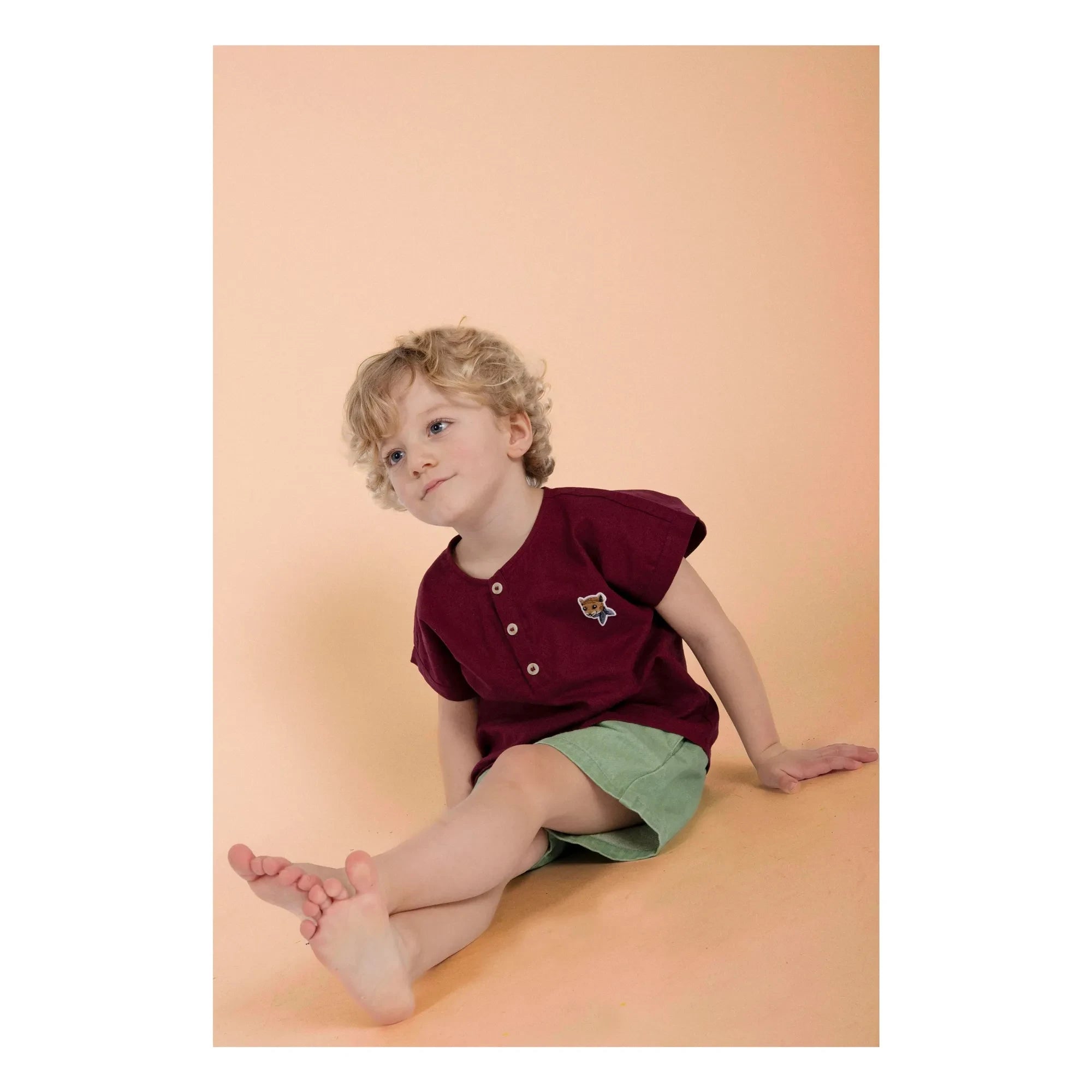 Loir - Kurta Linen Jacket | Burgundy