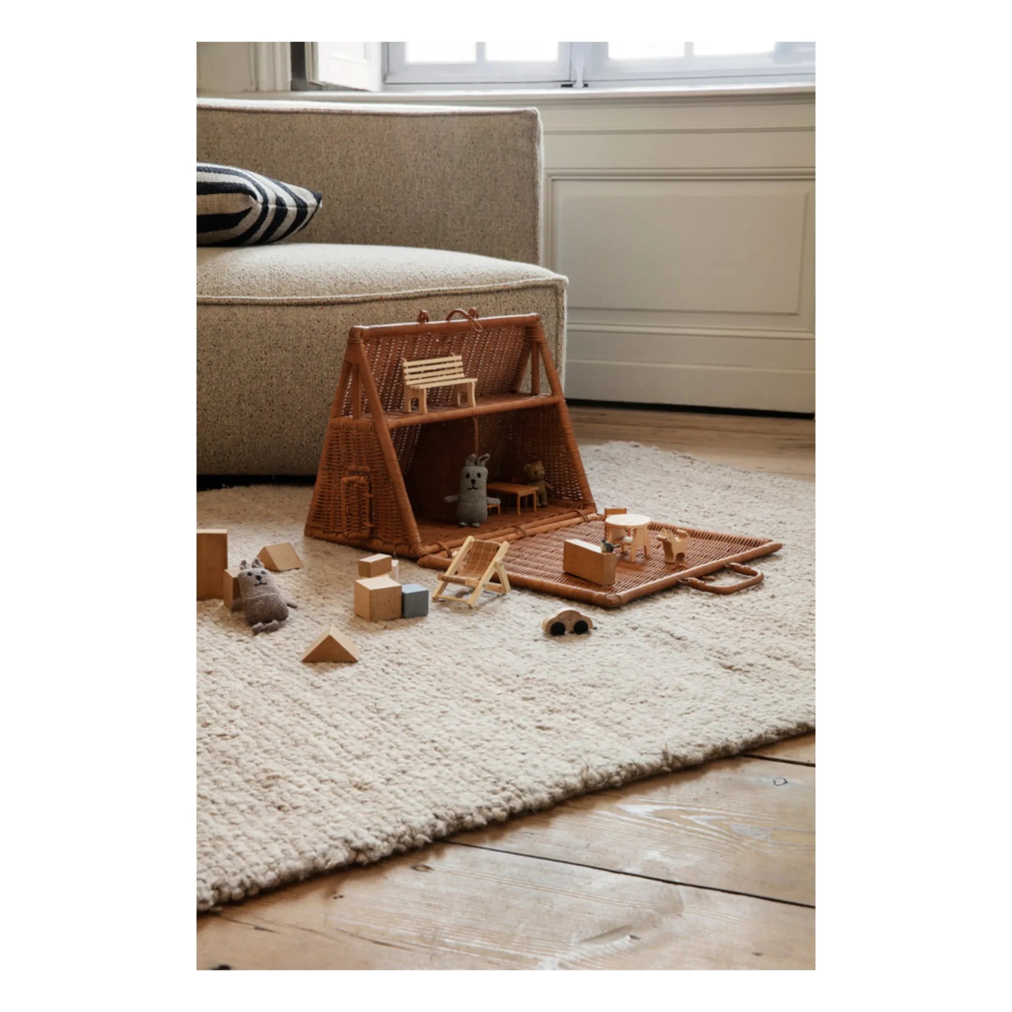 Ferm Living Kids - Örgü Rattan Ev