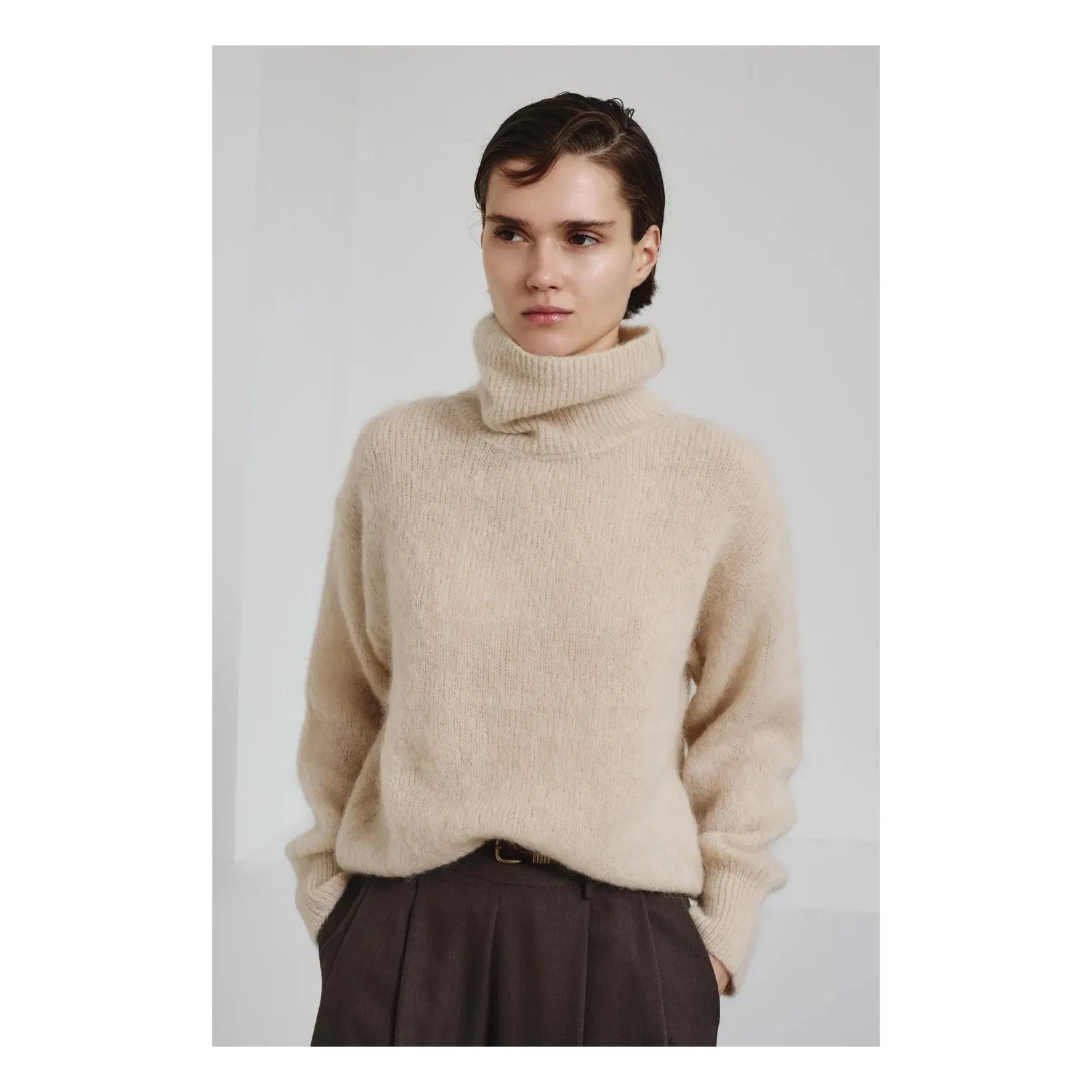 Pomandère - Wool and Cashmere Turtleneck Sweater | Ivory