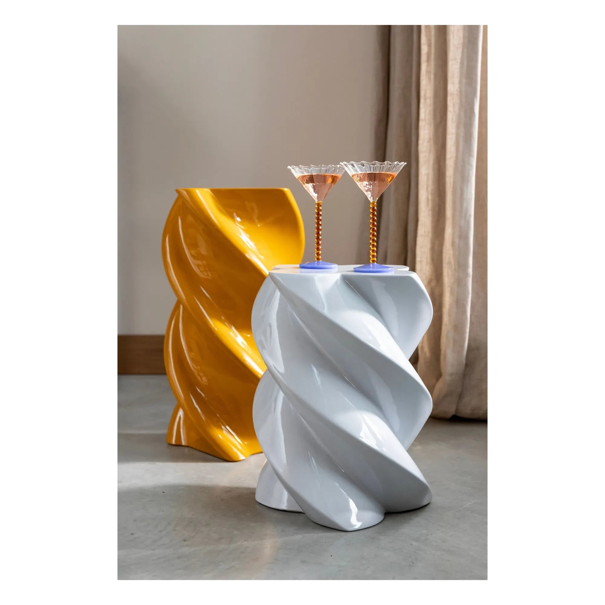 &Klevering - Amber-Colored Pearl Glasses - Set of 2