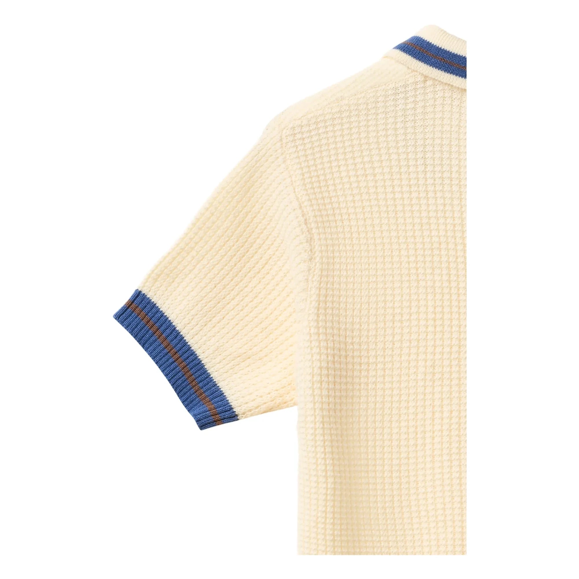 Copenhagen Colors - Fluffy Striped Organic Cotton Polo Shirt | Pale yellow