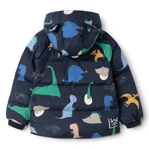 Liewood - Polle Dinosaur Padded Coat Made from Recycled Fibers | Navy