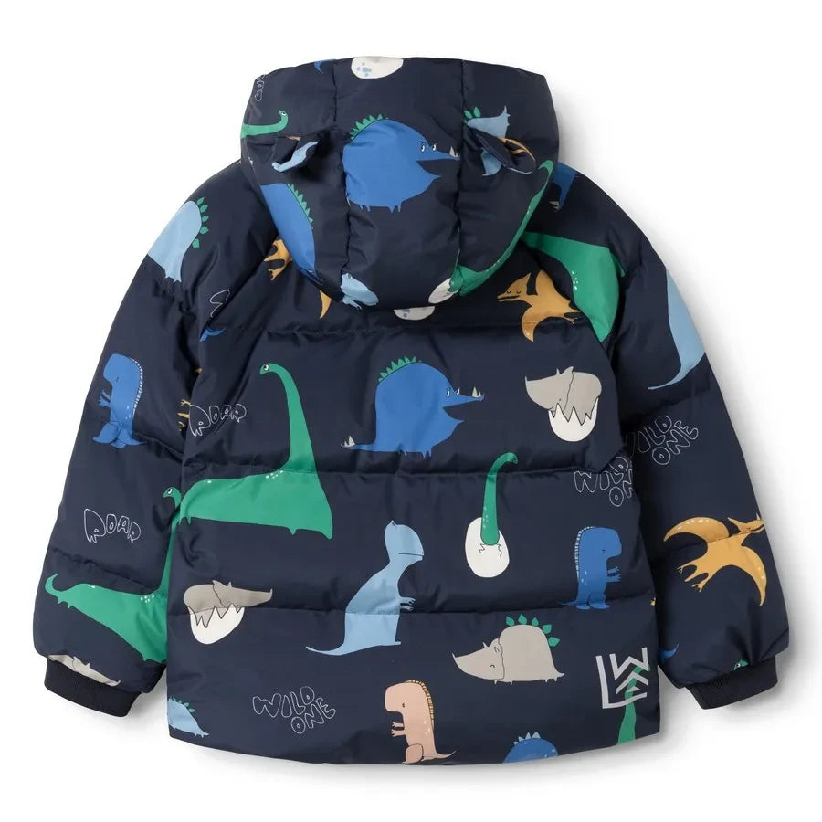 Liewood - Polle Dinosaur Padded Coat Made from Recycled Fibers | Navy