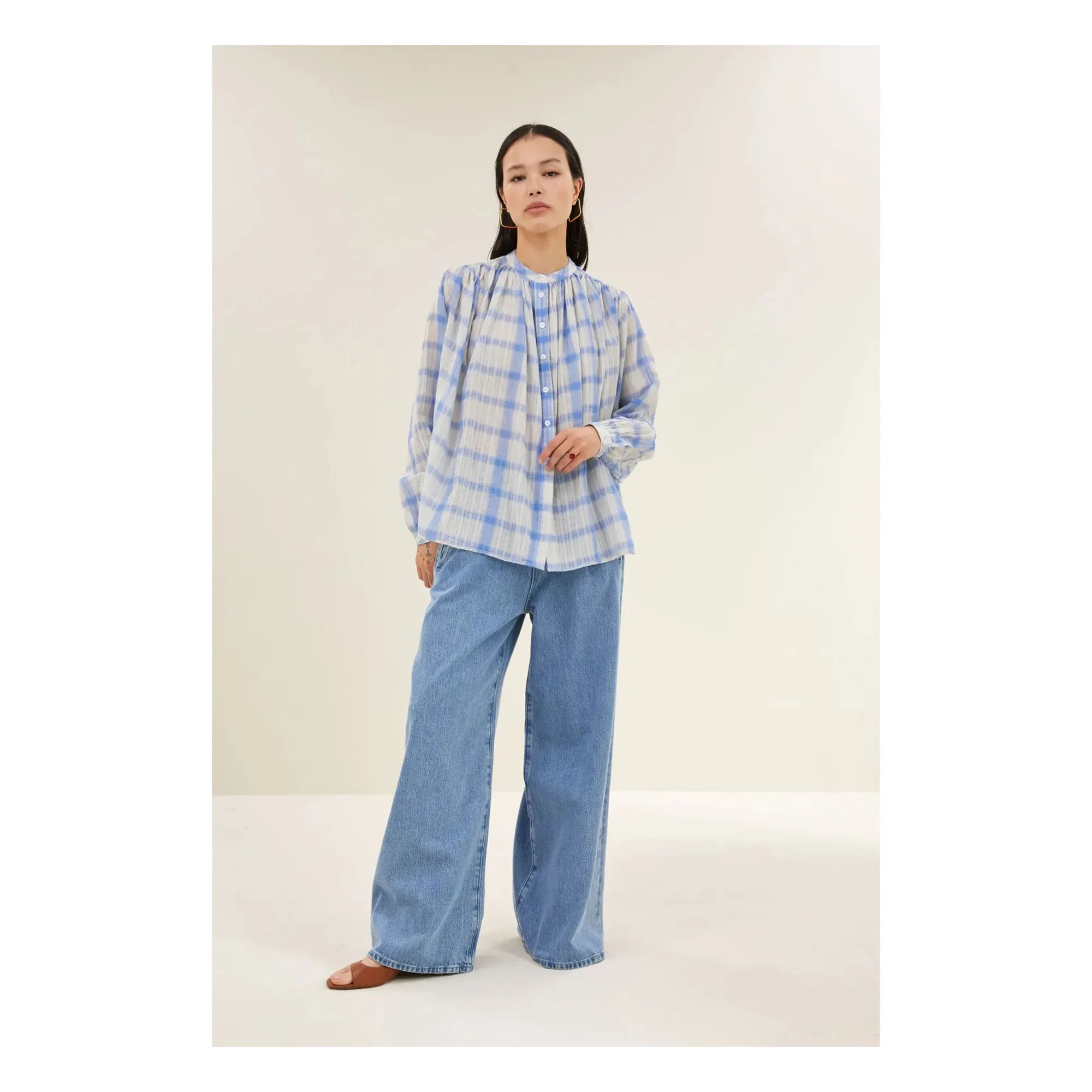 By Bar - Nyka Cotton Blouse | Blue