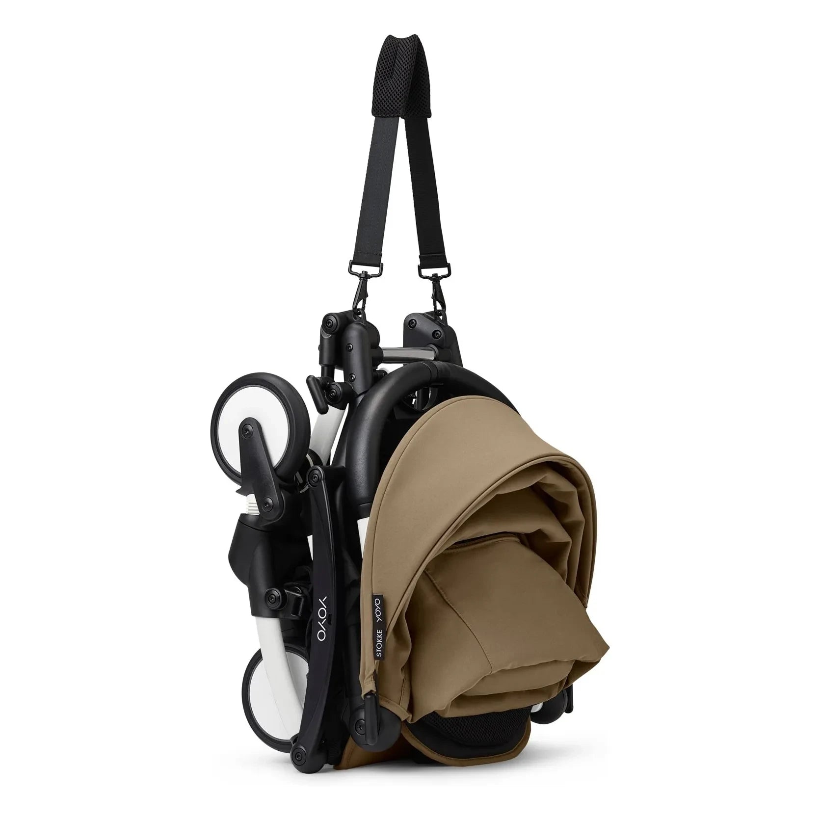 Stokke® - YOYO³ tam bebek arabası 0+ ve 6+ Beyaz çerçeve | Toffee