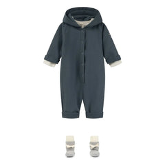Gray Label - Organic Cotton Hoodie Romper | Gray Blue
