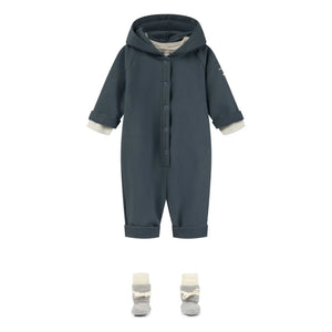 Gray Label - Organic Cotton Hoodie Romper | Gray Blue