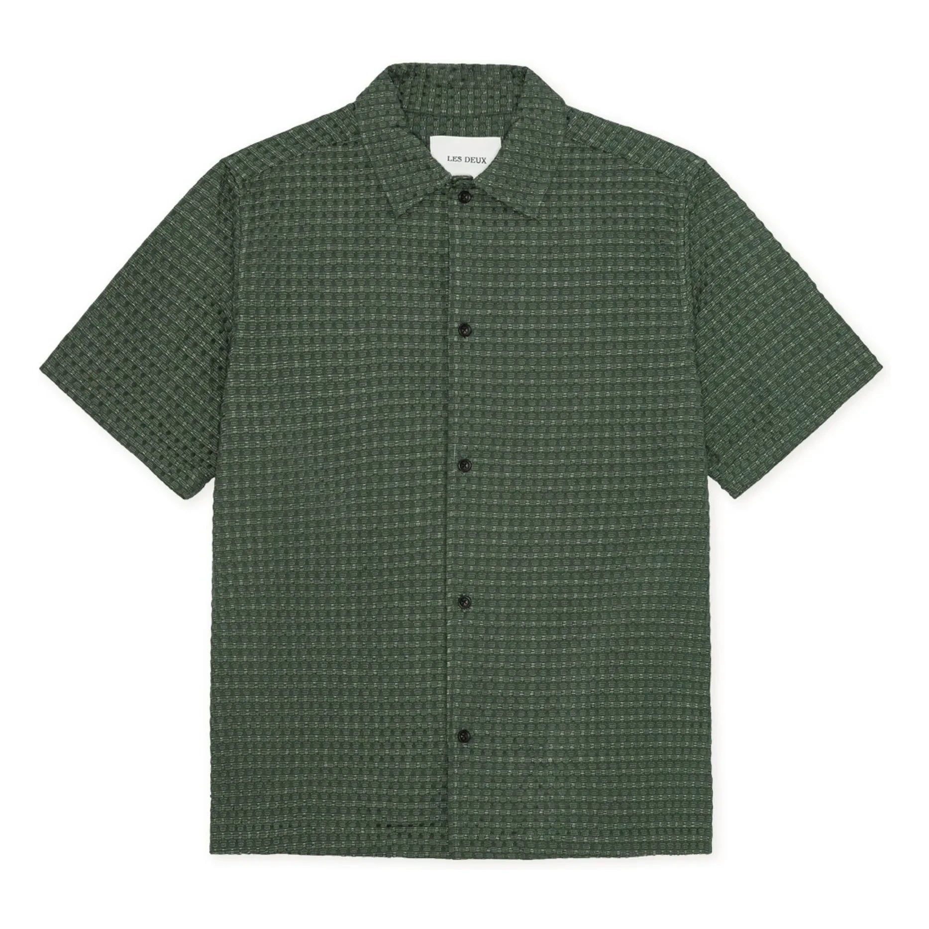 Les Deux - Chack Seersucker Shirt | Dark green