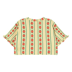 Tinycottons - Organic Cotton Pink Ruffled T-Shirt | Light Yellow