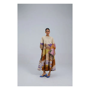 CORD - Deuce Satin Cotton Dress | Beige