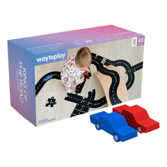 Waytoplay - King of the Road Track with 2 Cars - 40 Pieces