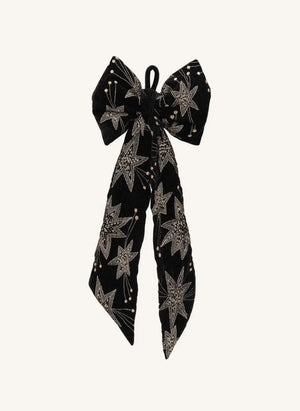 Anna + Nina - Starry Eve Velvet Decorative Christmas Bow | Black