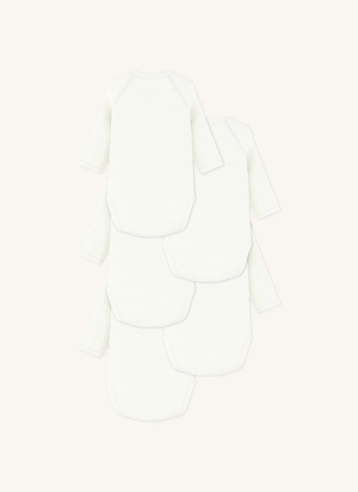 Petit Bateau - 5-Pack Mon Coeur Organic Cotton Wrap Bodysuit Set | White