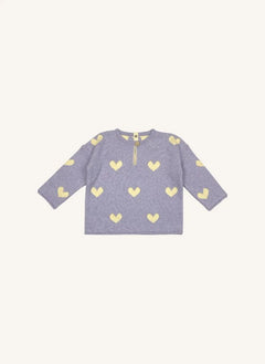 Bayiri - Amor Hearts Organik Pamuk Kazak | Lavender