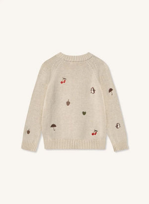 Fliink - Nova Cerises Organic Cotton Sweater | Ecru