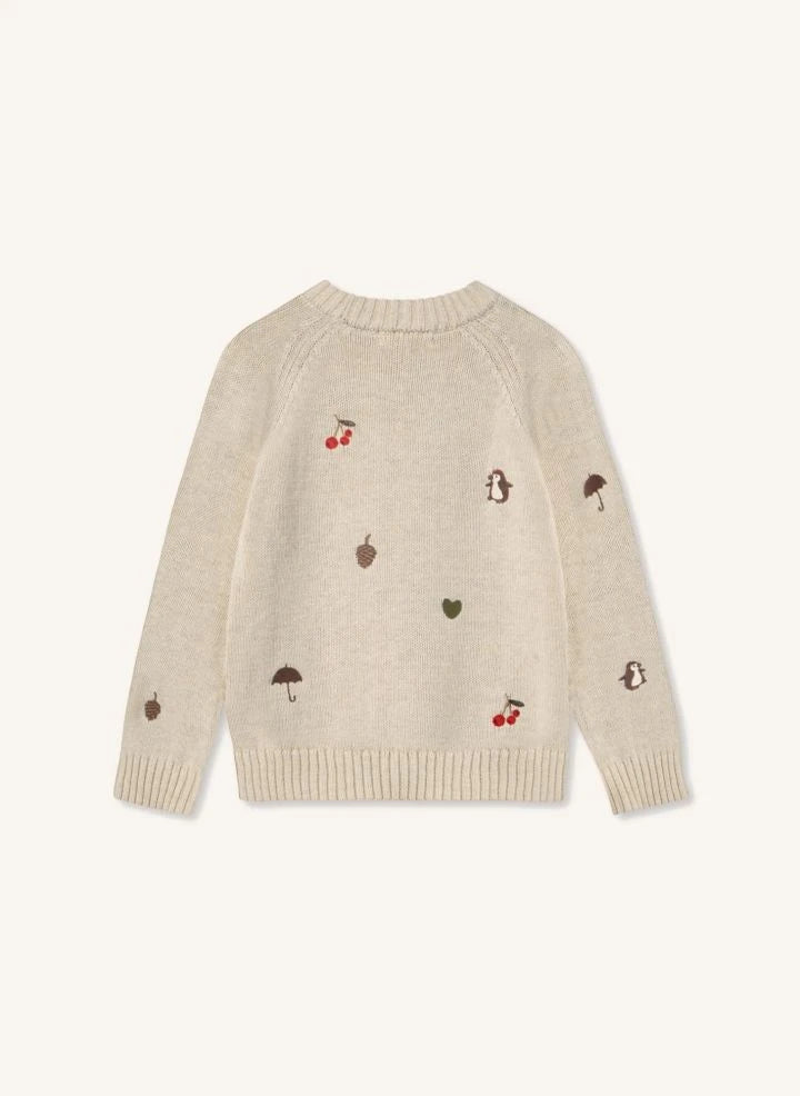 Fliink - Nova Cerises Organic Cotton Sweater | Ecru