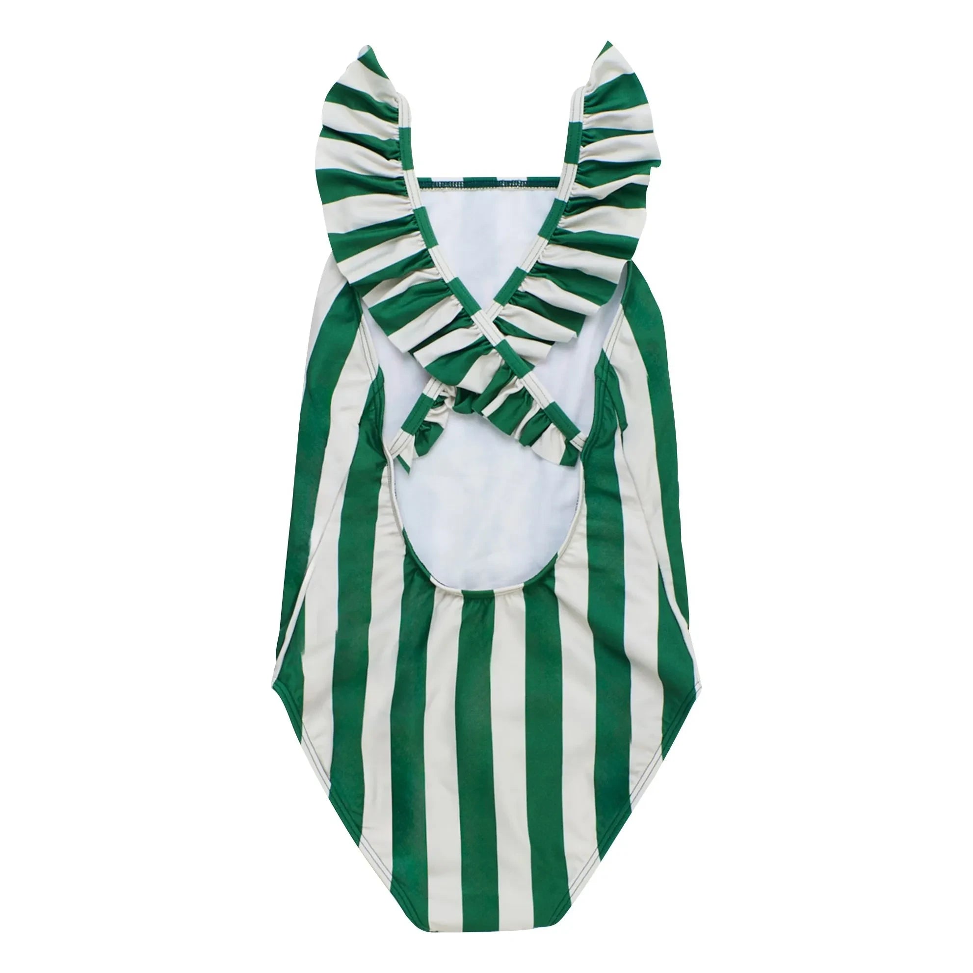 Maison Mangostan - Dried Grape Striped Swimsuit | Green