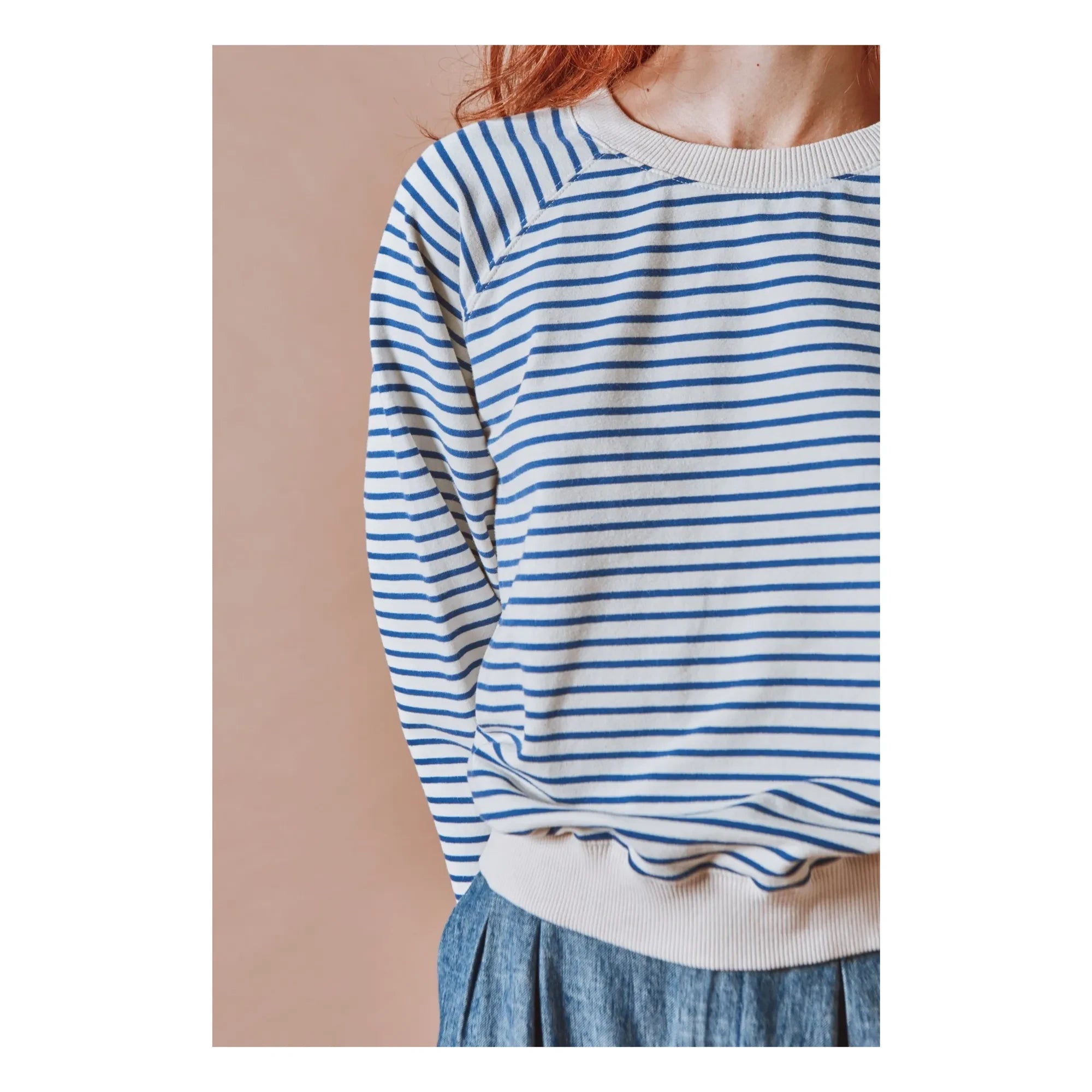Emile et Ida - Striped Organic Cotton Sweatshirt | Navy Blue