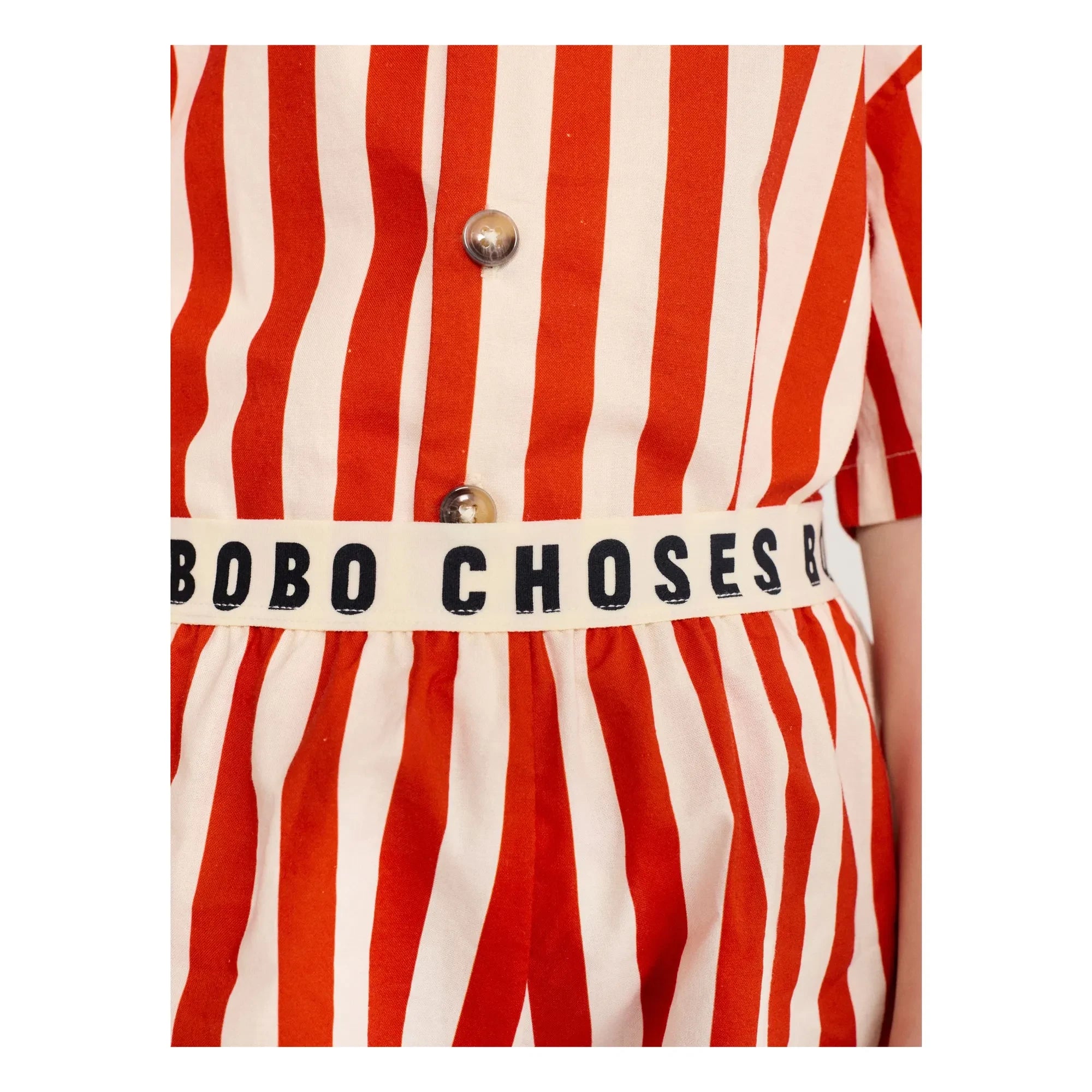 Bobo Choses - Striped Organic Cotton Shirt and Shorts Set | Red