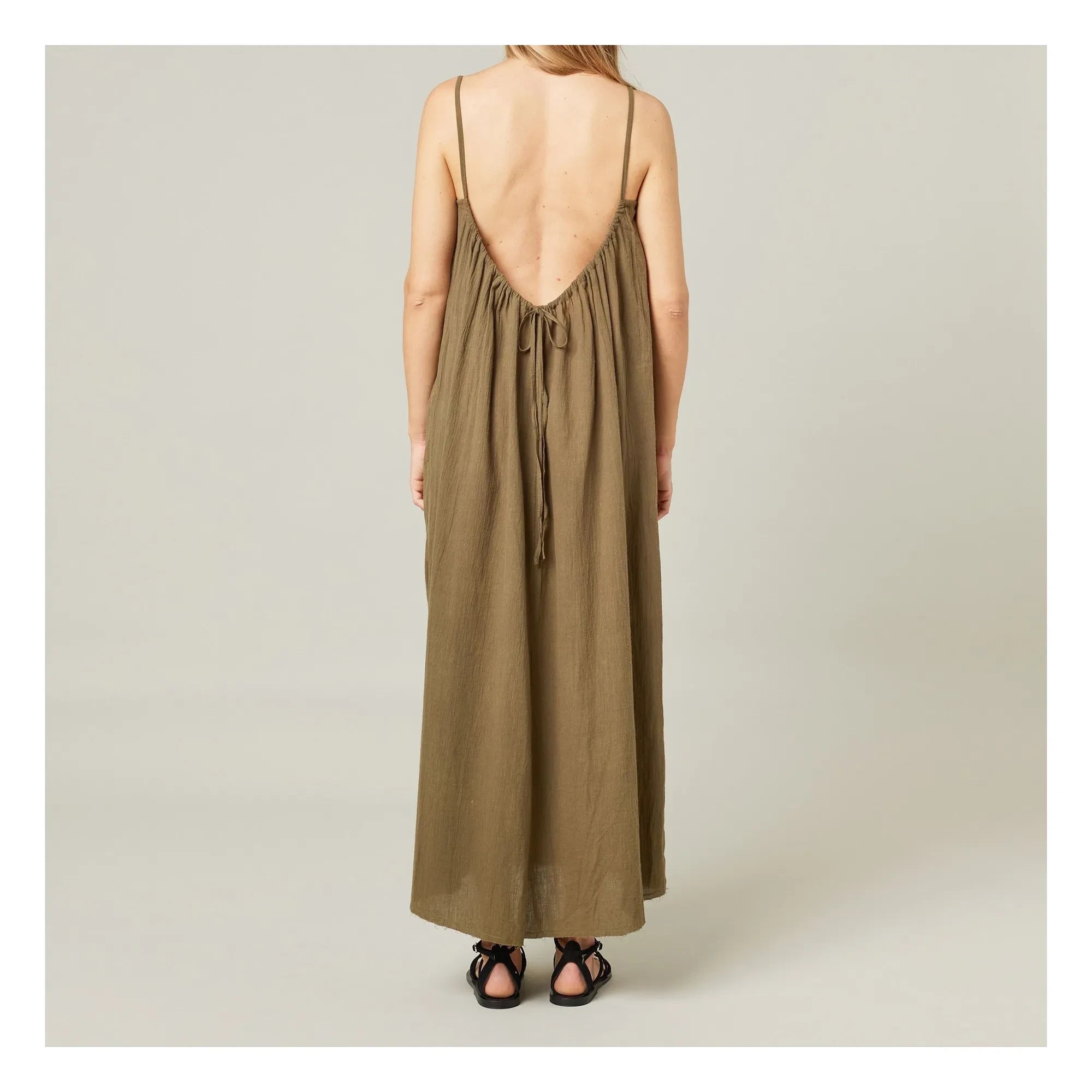 Maison Saint Julien - Palm Beach Cotton Gauze Dress | Khaki