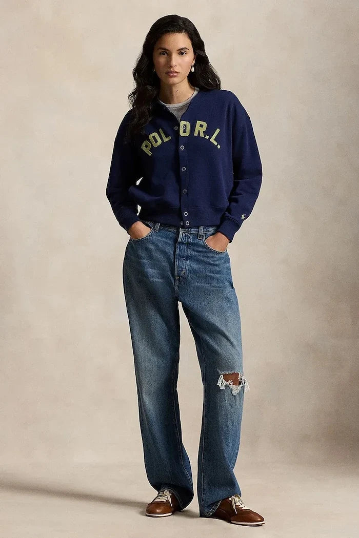 Polo Ralph Lauren fermuarlı kadın sweatshirt pamuklu