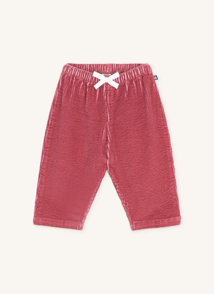 Petit Bateau - Organik Pamuk Kadife Bebek Pantolonu | Kırmızı
