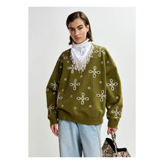 Essentiel Antwerp - Jix Embroidered Sweatshirt | Olive Green