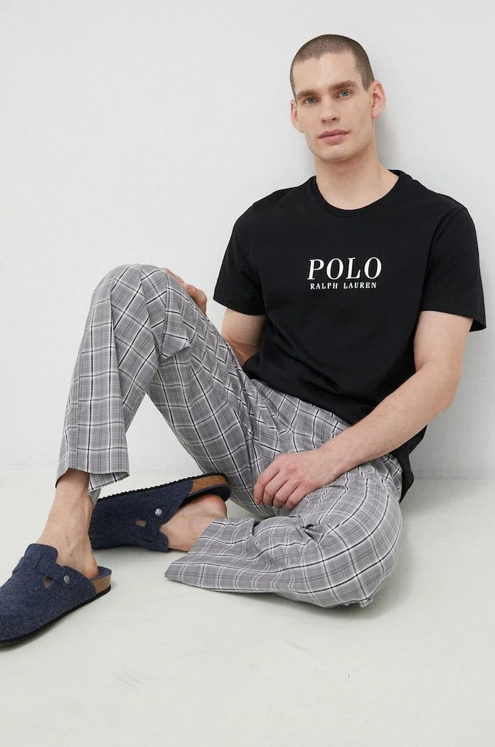 Kısa Kollu Pamuklu Pijama Üstü Polo Ralph Lauren